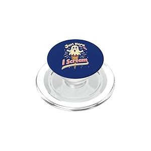 Just Here For The I-Scream, Jeu de mots fantômes d'Halloween PopSockets PopGrip pour MagSafe