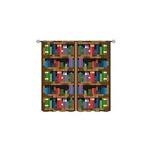 Pixelated Rideau d'&eacute;tag&egrave;re pour Enfants, &eacute;tag&egrave;re avec Livres dans Le Style Pixel Art Concept de Jeu avec Passe-Tringle, Rideaux pour Chambre de Filles et gar&ccedil;ons, Salle de Jeux, 106,7 x 114,3 cm