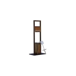 Relaxdays 10020930 Ensemble Toilettes Porte Brosse WC Sur Pied Distributeur de Papier SDB Bambou 82x36x21cm, Marron, HLP 82 x 36 x 21 cm