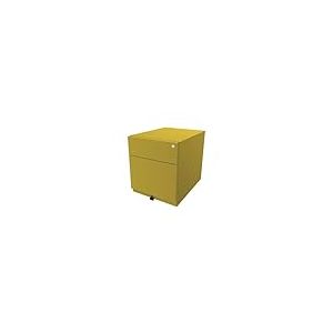 BISLEY roulettes Note avec poignée, Universel, 1 tiroir HR, Métal, Jaune Zinc 641, 56,5 x 42 x 49,5 cm
