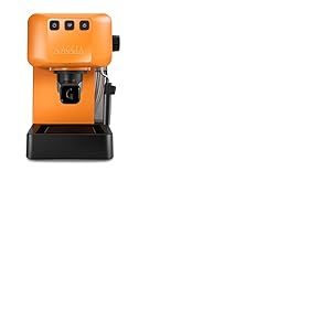 GAGGIA EG2109 ORANGE Machine manuelle à café expresso, café en poudre ou gaufres, 100% conçue et fabriquée en Italie, système POD pour expressi crémeux avec dosettes, pré-perfusion automatique, 15 bar