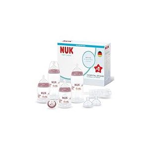 NUK First Choice Perfect Start Set de Biberons | 0-6 Mois | 4 Biberons Anti-Coliques (150 ml, 300 ml), 2 T&eacute;tines, 1 Sucette First Choice, 1 Goupillon | Koala | Lot de 8