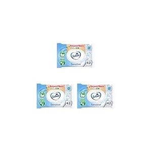 Lotus Papier Toilette Humide Sensitive - Sans colorant, ni parfum - Fibres FSC 100% d&rsquo;origine naturelle - 42 feuilles (lot de 3)