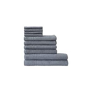 Dyckhoff Kristall 06103 91 100 Ensemble de Serviettes essuie-Mains en Coton Gris Pierre 26 x 36 cm