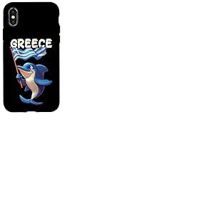 Costume Cool de Dauphin avec Drapeau de la Gr&egrave;ce Coque pour iPhone X/XS