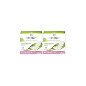 Organyc &ndash; Prot&egrave;ge-slips Pocket en sachets individuels, 100% coton bio certifi&eacute; &ndash; 2 paquet de 24 unit&eacute;s
