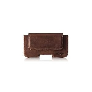 SURAZO Premium 100% Echtleder Gürteltasche für Samsung Galaxy S23 Hülle Leder – Horizontale Holster Schutzhülle [Vollleder Handyhülle] Gürtel Tasche Case Cover Lederhülle (Nussbraun)
