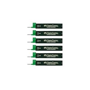 FABER-CASTELL 205071 - Set de mines fines Super Polymer, 6 pièces de 6 mines chacune, 1,4 mm, dureté B