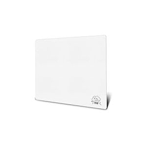 SkyPAD Tapis de Souris de Jeu Glass 3.0 XL avec Logo Nuage | Grand Tapis de Souris Professionnel | 400 x 500 mm | Blanc | Surface en Verre spéciale avec précision et Vitesse améliorées