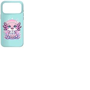 Kawaii Axolotl Bubble Tea Axolotl Anime Cute Axolotl Coque pour iPhone 17 Pro Max