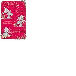 Me To You Tatty Teddy Carte de No&euml;l Inscription To A Special Son, Tatty Teddy avec boules de neige 15,2 x 22,9 cm &ndash; Collection officielle