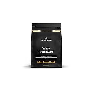 Prot&eacute;ine Whey 360 en poudre | Caramel Sal&eacute; | Sans sucre ajout&eacute; et &agrave; faible teneur en mati&egrave;res grasses | M&eacute;lange de prot&eacute;ines | THE PROTEIN WORKS | 1.2kg