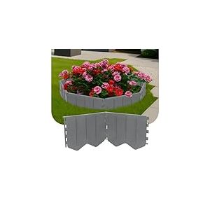 GARDENIX Bordure de pelouse Facile à Installer - en Plastique Gris - 10,3 m - sans Creuser - Bordure de Parterre en Plastique recyclé - Flexible et Durable - Fabriquée dans l'UE