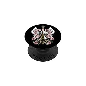 Fleurs Vintage Guitare Rock and Roll Esprit Sauvage Amoureux PopSockets PopGrip Adhésif