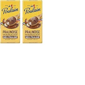 Poulain Tablette Chocolat Pralinoise 180 g (Lot de 2)