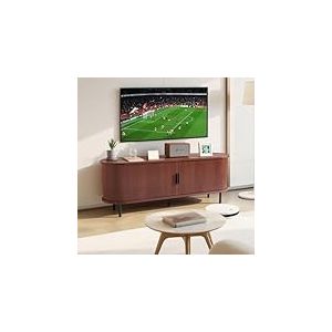 VEVOR Meuble TV 1473x401x551 mm, Console TV boh&egrave;me pour t&eacute;l&eacute;visions, Charge de 159 kg, Centre de Divertissement avec &eacute;tag&egrave;res de Rangement r&eacute;glables et Porte coulissante, pour Salon, Chambre, Marron