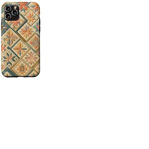 Couvre-lit Patchwork avec Fleurs color&eacute;es et Flocons de Neige brod&eacute;s Coque pour iPhone 11 Pro