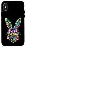 Hip Hop Vibrant Rabbit Coque pour iPhone X/XS