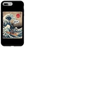 T-Shirt Japonais Bruh Great Wave Cat Japon R&eacute;tro Coque pour iPhone 7 Plus/8 Plus
