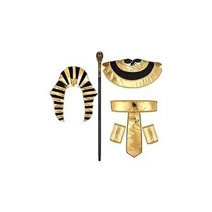 Lot de 5 accessoires de costume égyptien, chapeau de pharaon, collier égyptien, ceinture, manchettes, tête de cobra pour homme, Halloween, King Tut, cosplay, jeu de rôle