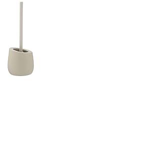 WENKO Brosse WC Badi Beige céramique Porte-Brosse WC avec soies en Silicone et Brosse pour rebords Beige
