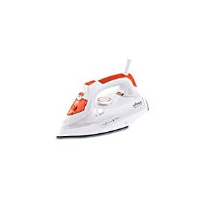 Ufesa Steam Tech 2800 Fer à Repasser 2800 W, Repassage Vapeur Vertical et Horizontal, Semelle Céramique, Defroisseur Vapeur Vertical et Horizontal ou en Sec, Anti-Calcaire, Blanc/Rouge