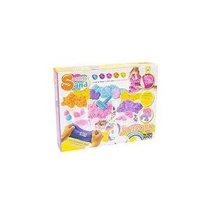 Nice Group Spongy Sand Unicorns 91005 Set de sable coloré avec pierres étoiles, rouleau, 3 emporte-pièces licorne arc-en-ciel cheval multicolore Taille unique