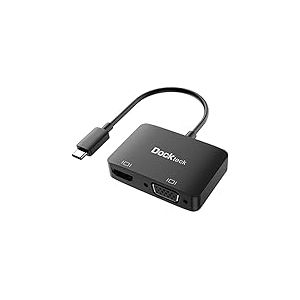 dockteck Adaptateur USB C vers VGA HDMI 4K à 60 Hz, USB C VGA 1080P, Adaptateur USB C 2 en 1 Hub Thunderbolt 3 vers HDMI VGA pour MacBook Pro/Air, iPad Pro/Air, Chromebook, Surface Pro/Go