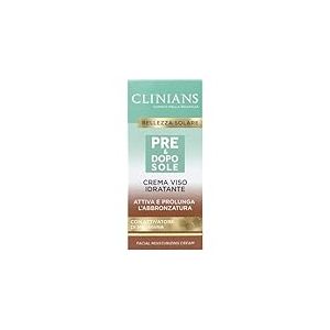 CLINIANS | Cr&egrave;me Hydratante Pr&eacute; & Apr&egrave;s Soleil Visage, avec Activateur de M&eacute;latonine, 50mL