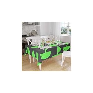 Bonamaison, Anti-moisissure, Séchage Rapide, Résistant aux Taches, Lavable en Machine, 100% Polyester Nappe de Table, Fumée Verte néon, 140 x 160 Cm - Conçu et Fabriqué en Turquie