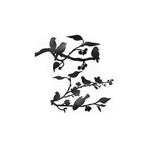 Vivegate Oiseaux en m&eacute;tal - D&eacute;coration murale en m&eacute;tal - Oiseaux sur fil m&eacute;tallique - D&eacute;coration murale d'ext&eacute;rieur (grande taille - 91,5 x 33 cm)