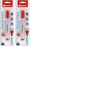 Centauro - Marqueur permanent rouge, 5 mm, pointe biseaut&eacute;e, encre &agrave; base d'huile, s&eacute;chage rapide, convient &agrave; toutes les surfaces, m&eacute;tal, verre, &eacute;tain, plastique, film photographique, bois, papier et