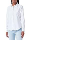GANT Chemise Oxford Slim Stretch pour Femme Klassische Bluse SCHMALE Passform, Blanc, 46