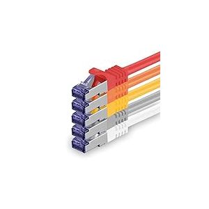 1aTTack.de 5x 2,0 M c&acirc;ble r&eacute;seau CAT7-10 Gigabit - C&acirc;ble patch RJ45 C&acirc;ble Ethernet (SFTP PIMF LSZH CU) - pour DSL LAN Switch Modem Routeur Patch Panel CAT7 CAT6 CAT5 - multicolore