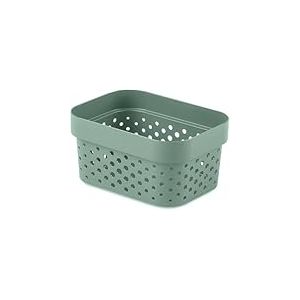CURVER Panier de rangement Infinity 1,4L - Rangement Multiusage, Empilable et Emboîtable - 8,4 x 17 x 12,6 cm - Nouveau Vert