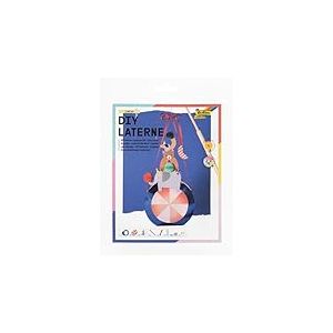 folia 94403 - DIY Lanterne CIRCUS, env. 19 x 38 x 6 cm - Kit de bricolage lanterne personnalisable en animaux de cirque en &eacute;quilibre sur un ballon, avec lumi&egrave;re LED, 2 piles et patch adh&eacute;sif