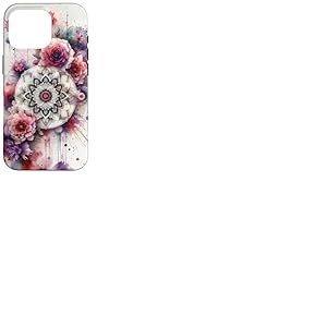 Coque pour iPhone 16 Pro Mandala aquarelle floral fleurs colorées