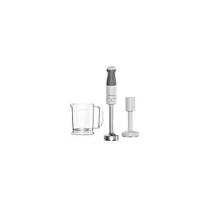 Kenwood Triblade HBM40.004WH Mélangeur à Main avec Anti-éclaboussures, Presse-purée et Gobelet en Plastique sans BPA Passe au Lave-Vaisselle 850 W Blanc