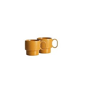 Sagaform 5018525 Lot de 2 tasses &agrave; th&eacute; en gr&egrave;s