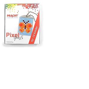 Pixel P90058-11501 Kit de bricolage amusant Papillon pour enfants avec 10 médaillons à pixelliser, système d'enfichage simple sans repassage ni collage