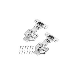 Oderra Charni&egrave;re Invisible Porte Placard 105&deg; - 2PC Charni&egrave;res &agrave; Recouvrement Total avec Amortisseur Int&eacute;gr&eacute;, Fermeture Automatique pour Meuble de Cuisine, Armoire (Blanc)