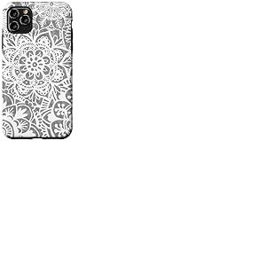 Gris Mandala Fleur Motif Floral Boh&egrave;me Chic Coque pour iPhone 11 Pro Max