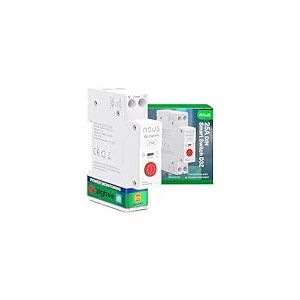 Nous Zigbee Interrupteur rail DIN 25 A Interrupteur intelligent avec surveillance de l'énergie, compatible avec Zigbee2MQTT, Home Assistant, Alexa & Google Home, télécommande par application, commande