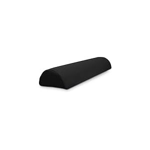 QUIRUMED WELLCORE Coussin Demi-Cylindre de Massage Ergonomique en Similicuir déhoussable avec Rembourrage en Mousse Noir 60 x 18 cm
