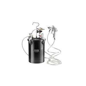 VEVOR Réservoir de Peinture sous Pression 15 L, Pot de Pression de Peinture Pression Réglable 60 psi, Système de Pulvérisation de Peinture avec Pistolet, Tuyau et Manomètre, Décoration Intérieure