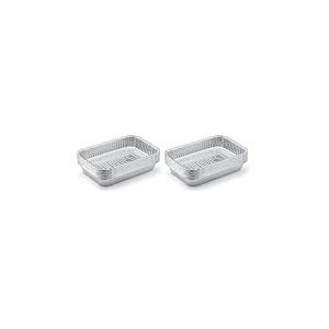 Weber Lechesfrites, 6 pièces, Parfaitement adaptés pour Les séries Q, Pulse, Lumin, Traveler, Genesis, Genesis II/LX 200 & 300. Bacs à Graisse - Argent (6415) (Lot de 2)