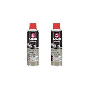 3-EN-UN Technique • Lubrifiant Chaîne et Câbles • Aérosol • Forte adhérence • Protection anticorrosion • Formule contenant du PTFE • Sans silicone • 250 ML (Lot de 2)