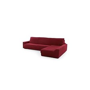 FAVERTI® Housse de canapé d'angle Super élastique avec accoudoir Long Droit (Vue de Face) | Modèle NOVELE | Bordeaux | Protecteur de qualité en Tissu Jacquard Toucher Coton