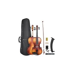 VEVOR Violon 4/4, Kit Violon Débutants en Bois Massif avec Étui, Colophane, Archet, Épaulière, Chevalet, Cordes de Rechange, Instrument de Musique Professionnel, pour Étudiants, Adultes, Marron Mat