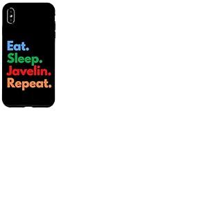 Eat Sleep Javelin Repeat Lanceurs de Javelot, entra&icirc;neurs, athl&egrave;tes Coque pour iPhone XS Max
